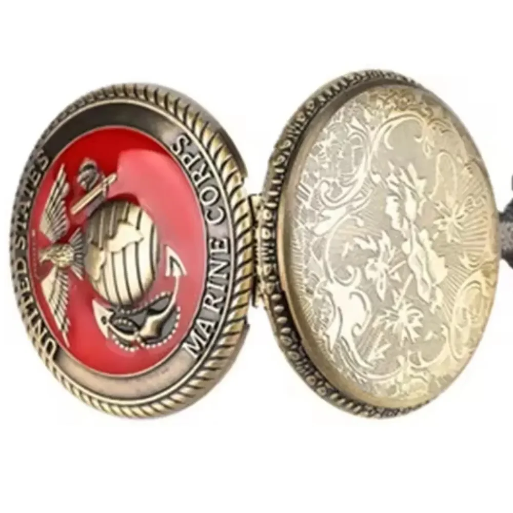 United States Marine Corps Pocket Watch USMC Men's Christmas Birthday Gift NEW